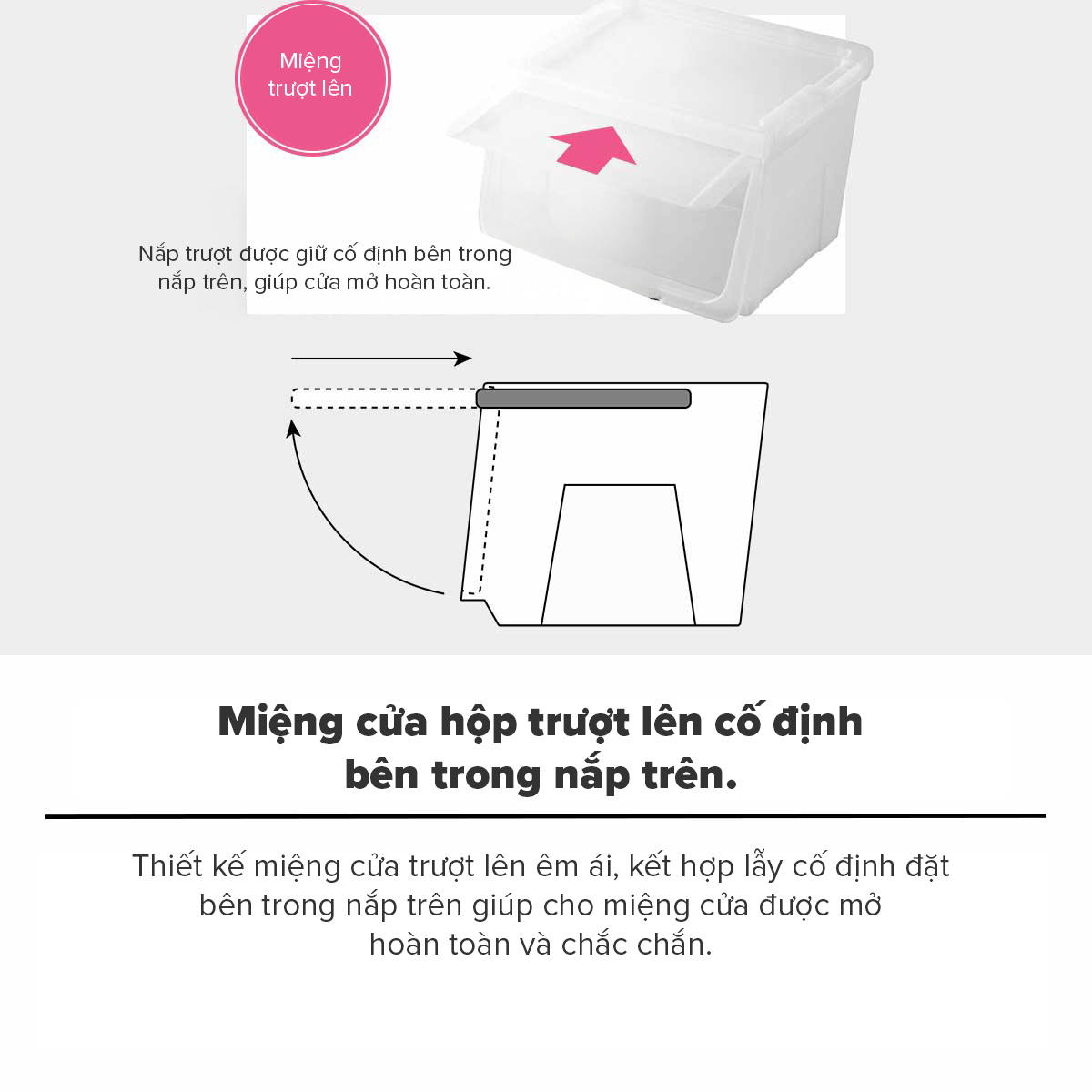 TENMA Hộp Nhựa Đựng Đồ Dung Tích Lớn Nắp Trượt Kabako, JAPAN QUALITY, Xếp Chồng 4 Tầng