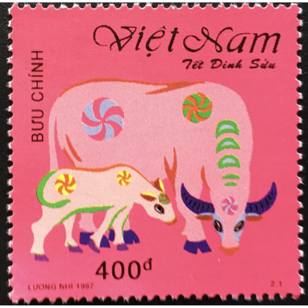 Bộ tem Tết Đinh Sửu Con trâu năm 1997.