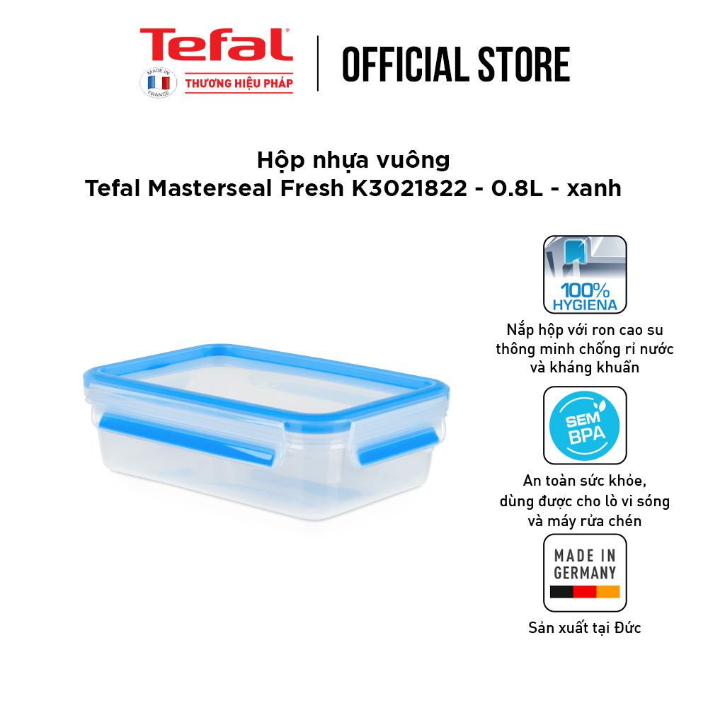 Hộp bảo quản thực phẩm nhựa Tefal Masterseal Fresh 800ml - Hàng chính hãng