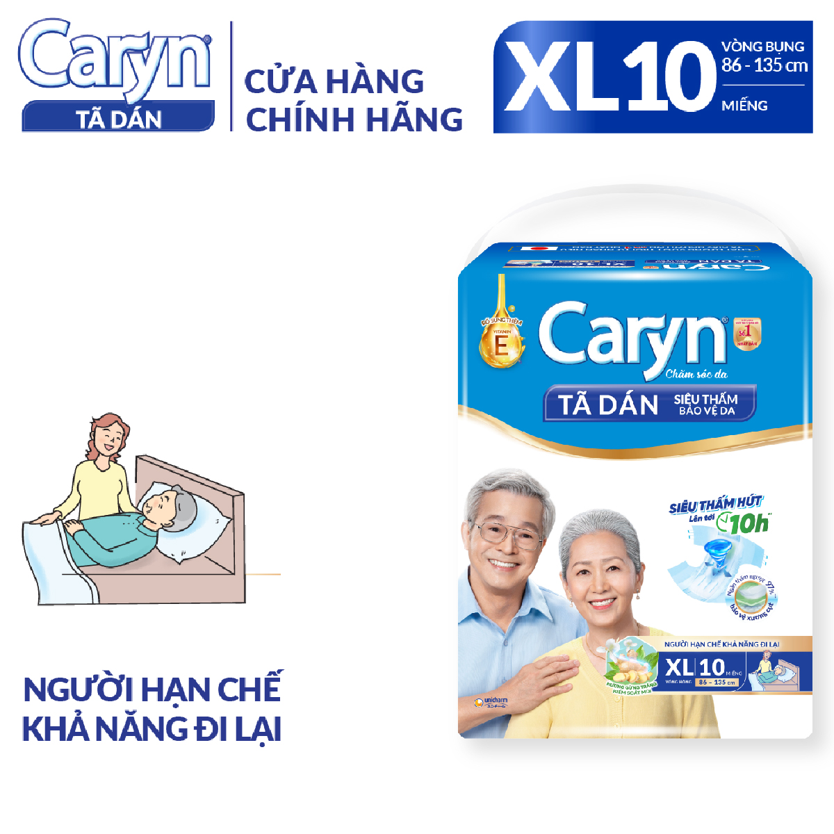 Tã dán người lớn Caryn XL10 (10 Miếng)