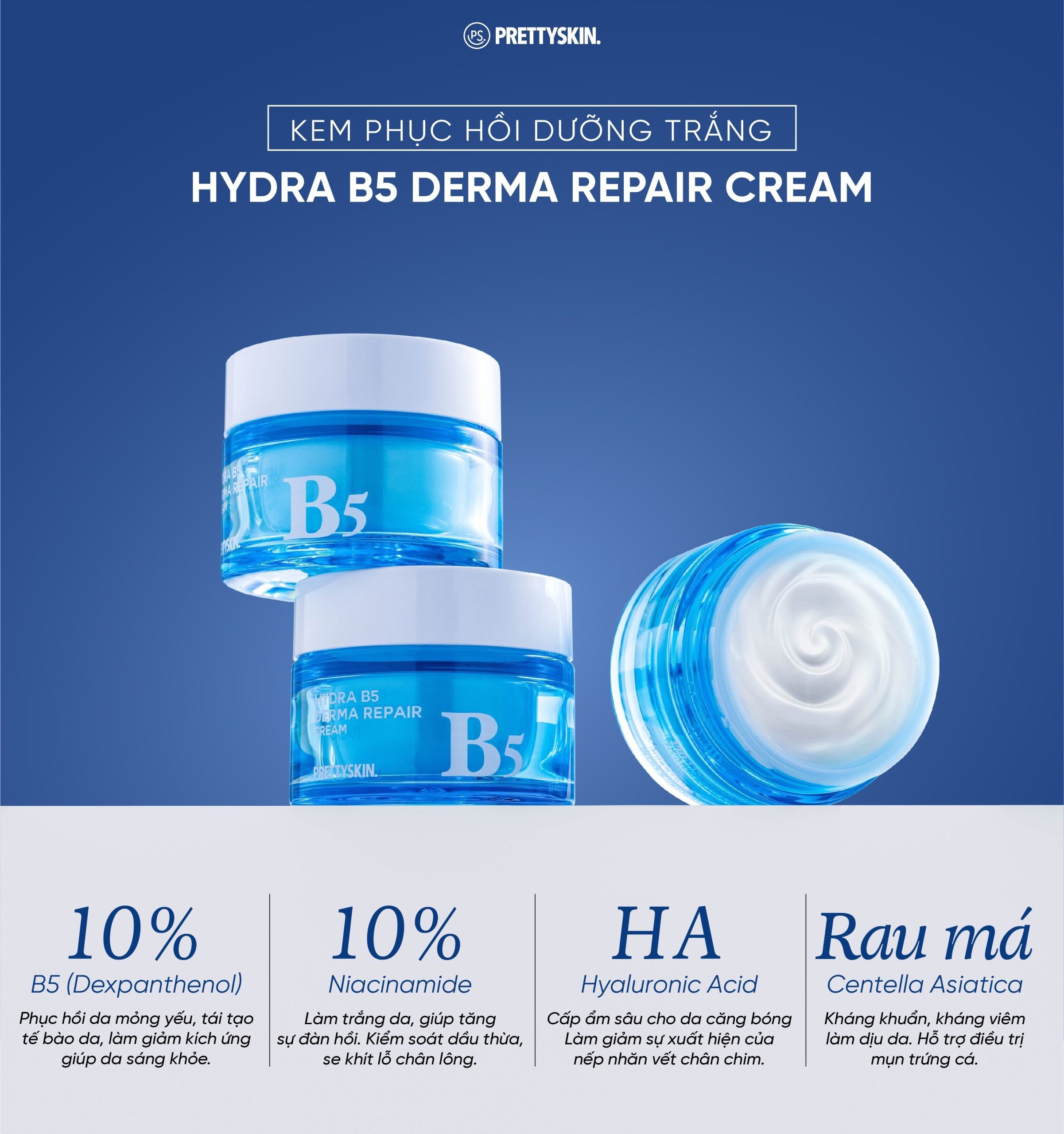 Kem dưỡng phục hồi dưỡng trắng Hydra B5
