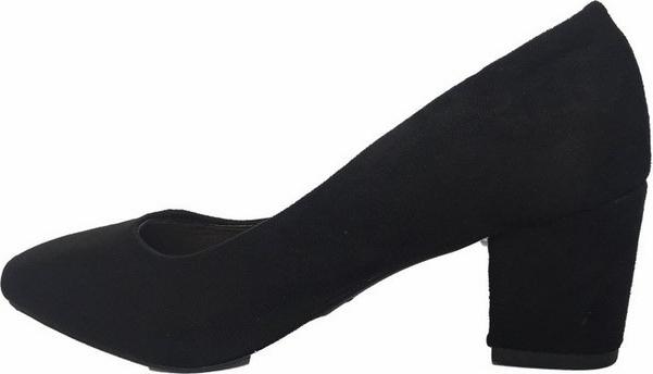 Giày Công Sở Nữ Da Lộn Gót Vuông 5cm C121 - Đen