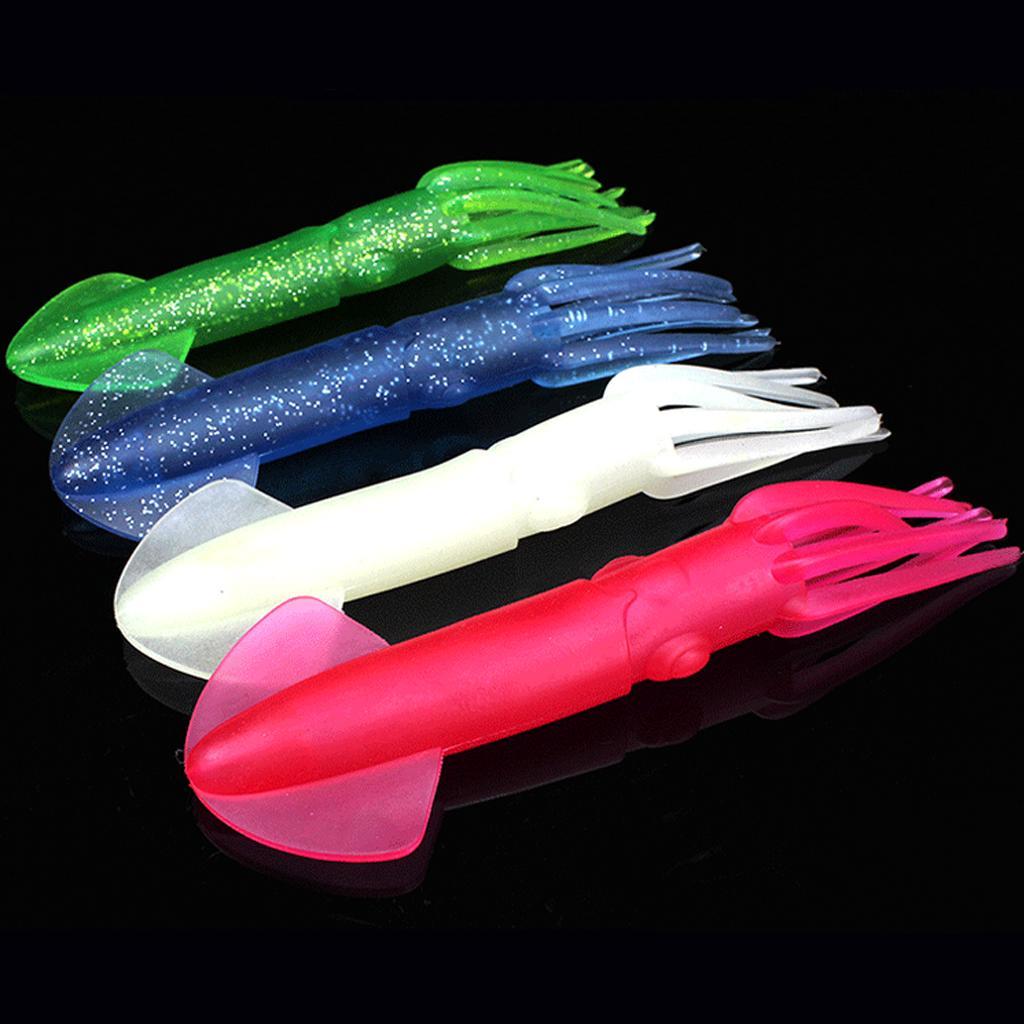 4Pcs Soft Squid Skirt Fishing Lures Baits Trolling Octopus Hoochies 22cm/70g