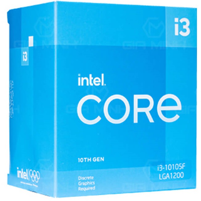 Bộ vi xử lý CPU Intel Core i3 10105F (3.7GHz turbo up to 4.4GHz, 4 nhân 8 luồng, 6MB Cache, Socket 1200) - Hàng Chính Hãng