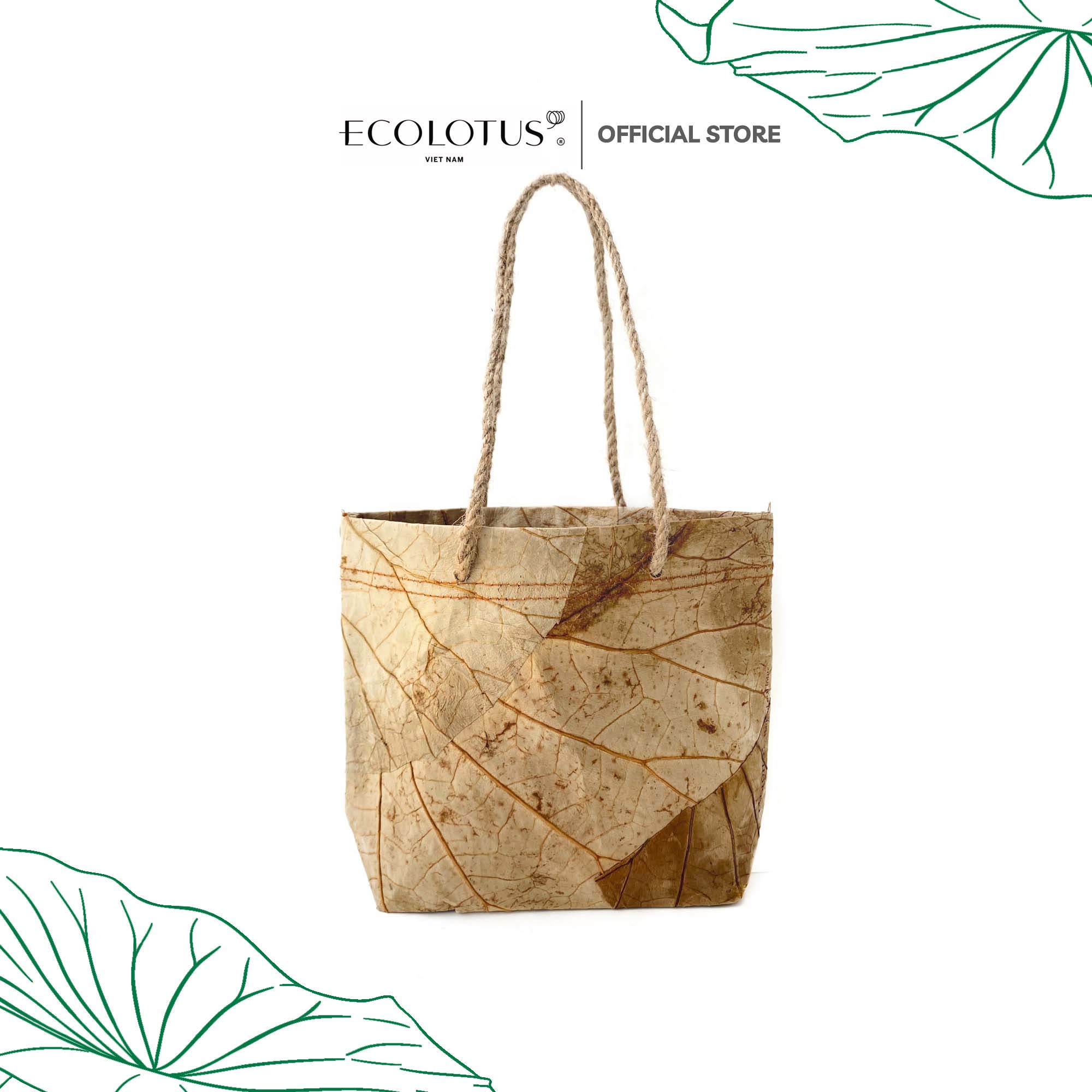 Túi Giấy Lá Sen ECOLOTUS, Size 1, 22X16Cm, Sản Phẩm Thiên Nhiên