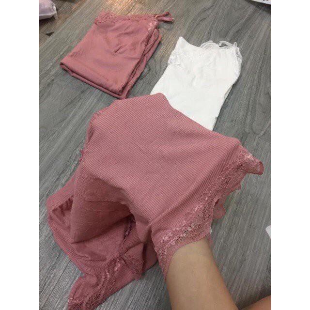 Đồ ngủ sexxy/ Đồ ngủ 2 dây phối ren, chất liệu thun borip cao cấp, kèm quần siêu kute, free size dưới 60kg