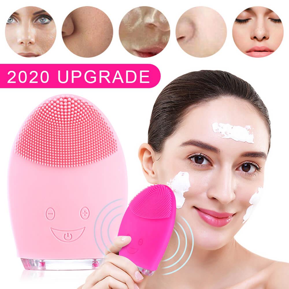 Điện Mặt Bụi Mini Silicone Vệ Sinh Thiết Bị Da Giặt Mụn Đầu Đen Lỗ Chân Lông Bàn Chải Máy Mát Xa Mặt Rung Siêu Âm Dụng Cụ