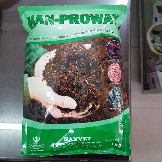 MEN VI SINH Han pro way khử mùi chuồng trại đất nèn gói 1kg tiết kiệm