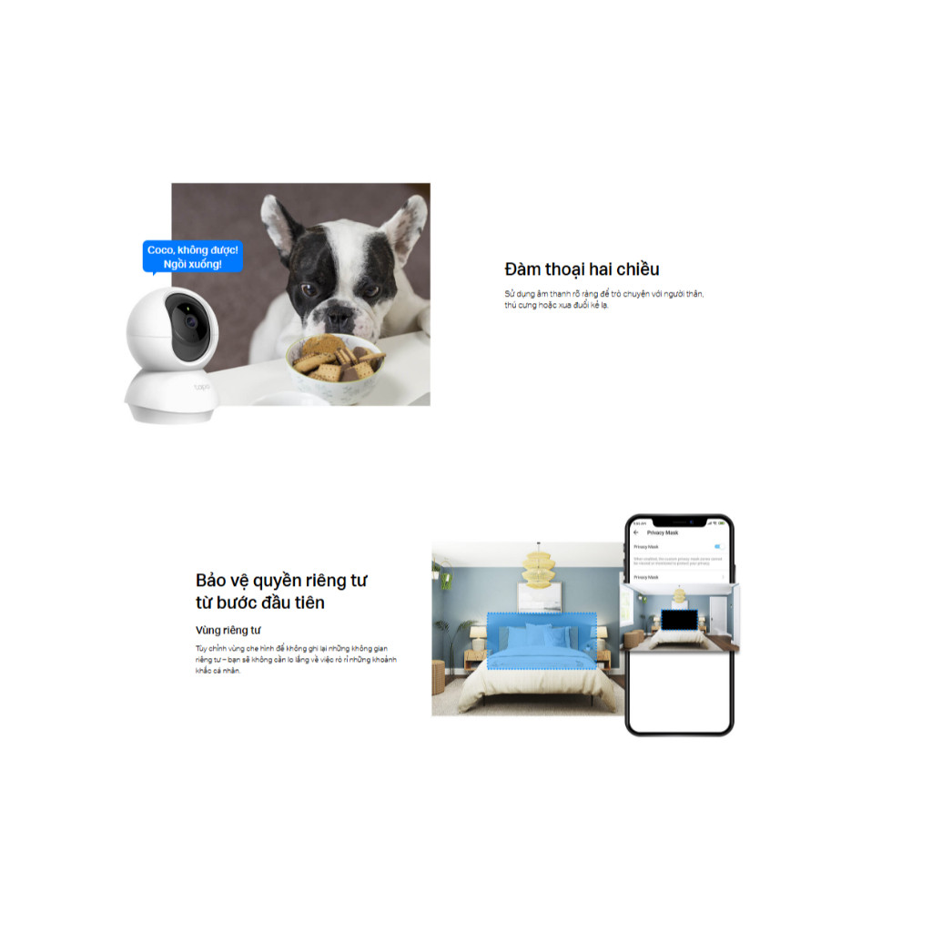 CAMERA WIFI TRONG NHÀ TAPO C210 3MP - Xoay 360 Độ, Đàm thoại hai chiều, Chế độ Riêng tư tùy chỉnh, Phát hiện chuyển động - HÀNG CHÍNH HÃNG