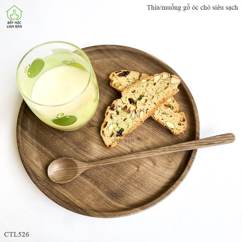 Muỗng/Thìa gỗ Óc Chó nhỏ chuôi / cán dài - thìa cafe/ sinh tố