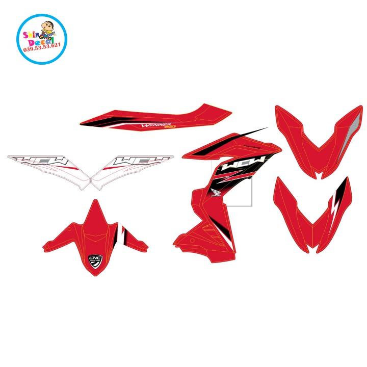 Tem xe winner v1 WCW dán xe đỏ