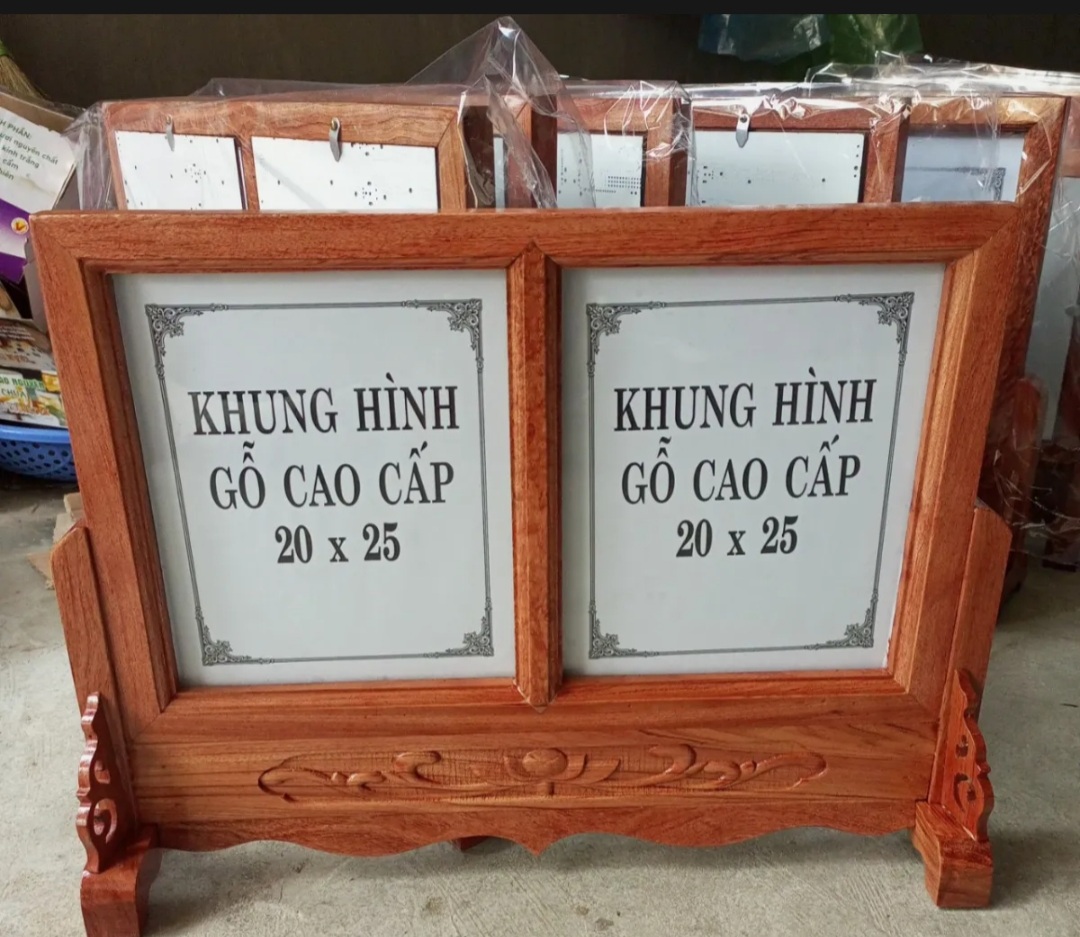 Khung ảnh thờ đôi gỗ hương,khung hình thờ cao cấp 2 kích thước