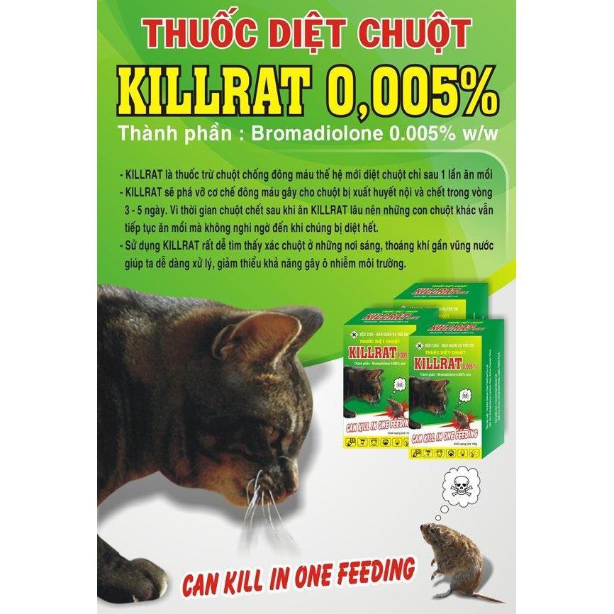 Thuốc diệt chuột Killrat thế hệ mới 0.005% gói 40gr