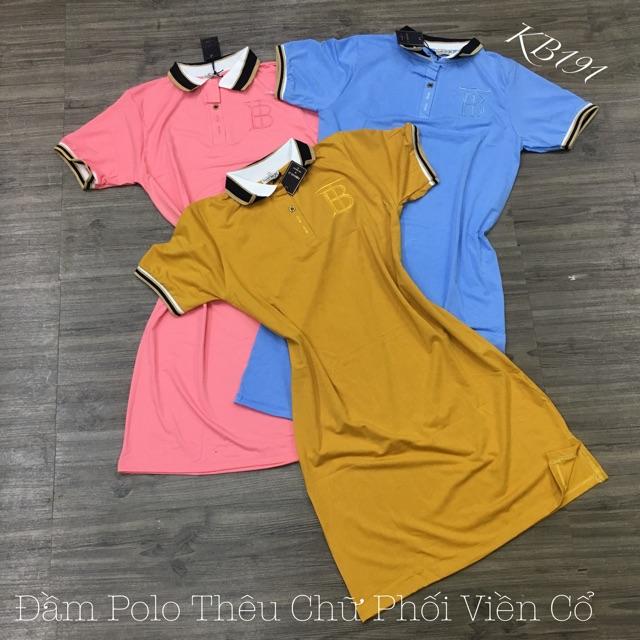 Đầm Thêu Chữ Phối Viền Cổ Sang Chảnh