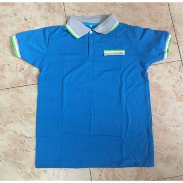 Áo thun polo cổ bẻ xanh