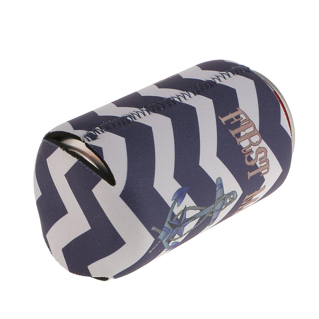 4pcs Stubby Beer Bottle Tin Can Cooler Sleeve Wrap First Mate Captain Anchor