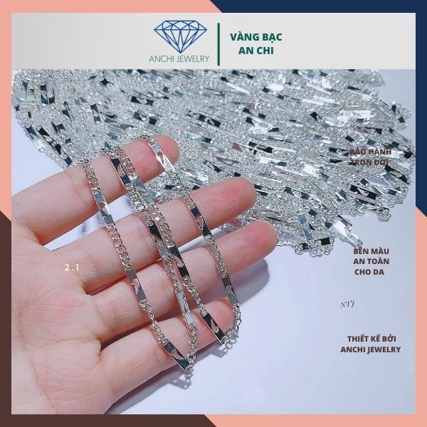 Vòng cổ bạc cho bé trai, dây chuyền trẻ em bạc ta nguyên chất Anchi jewelry