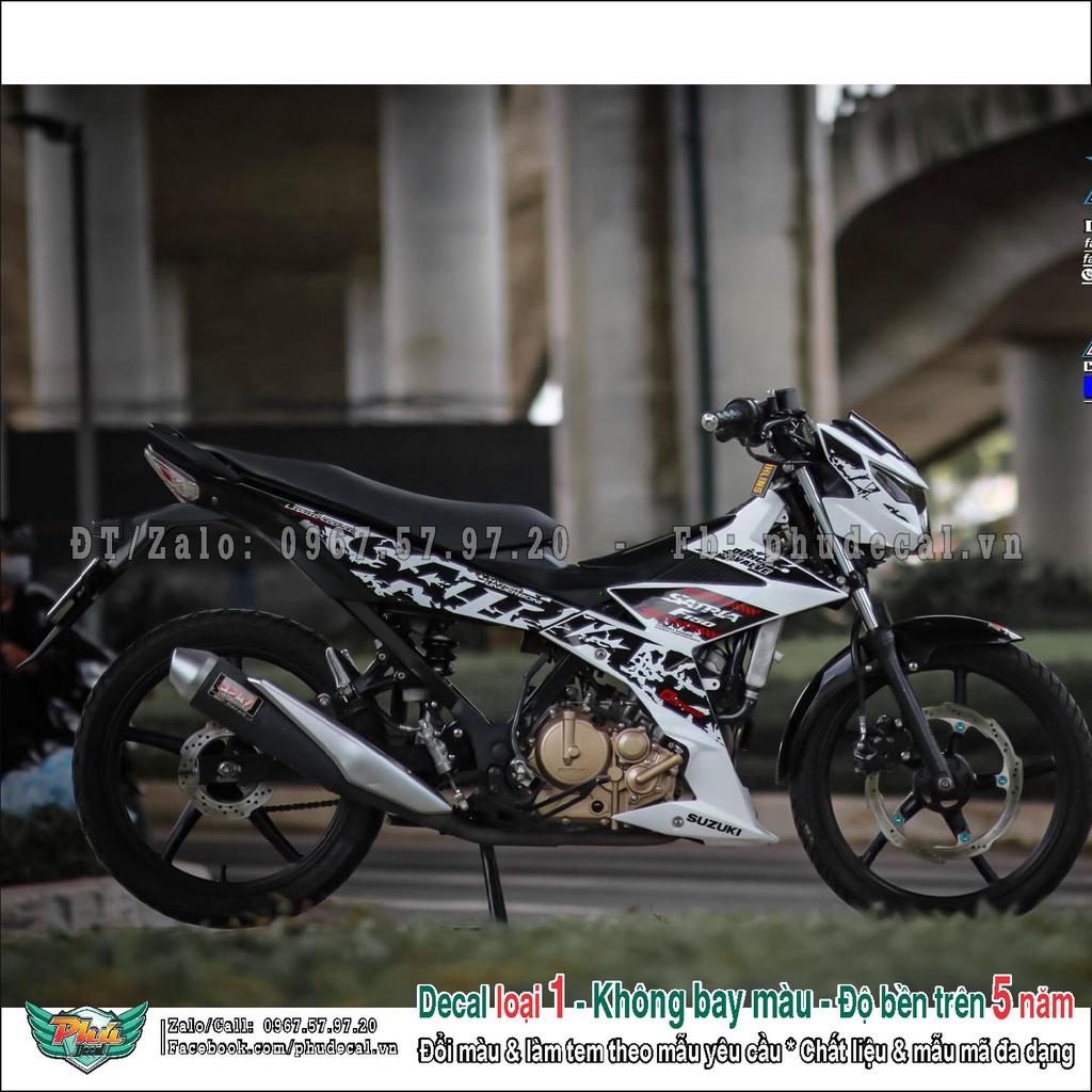 Tem rời Satria trắng đen 2022