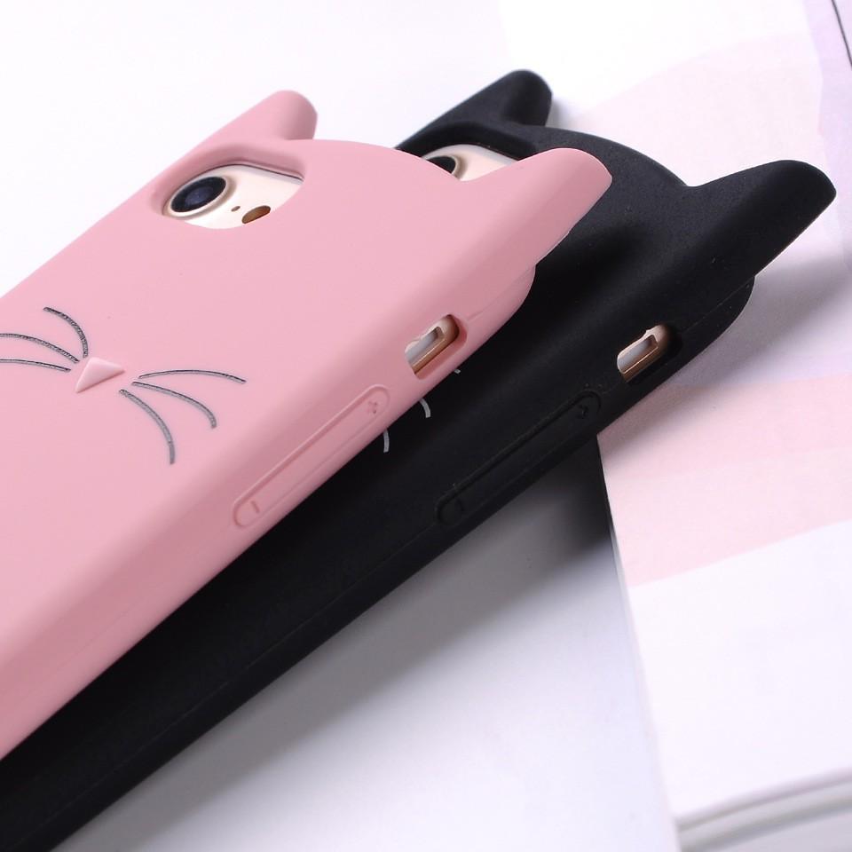 Ốp lưng cho iPhone 5/5s, 6/6s, 6/6s plus, 7/8/SE 2020, 7/8 plus dẻo tai mèo
