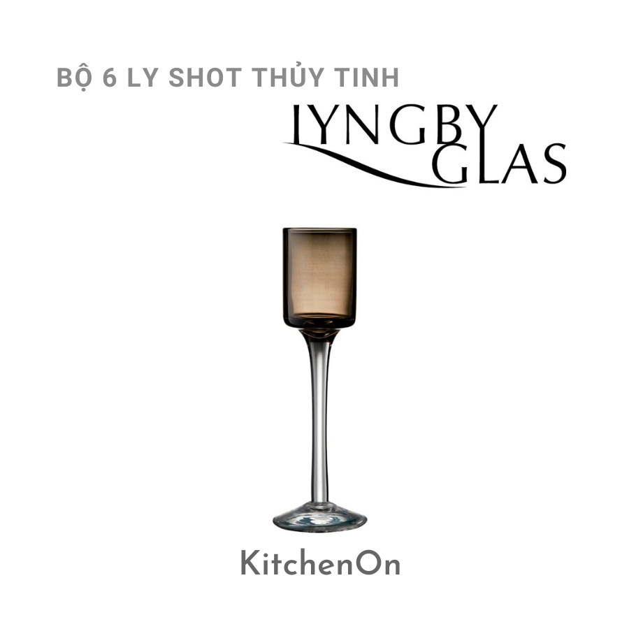 Bộ 6 ly uống shot, nhiều màu. Nhãn Lyngby Glas Đan Mạch