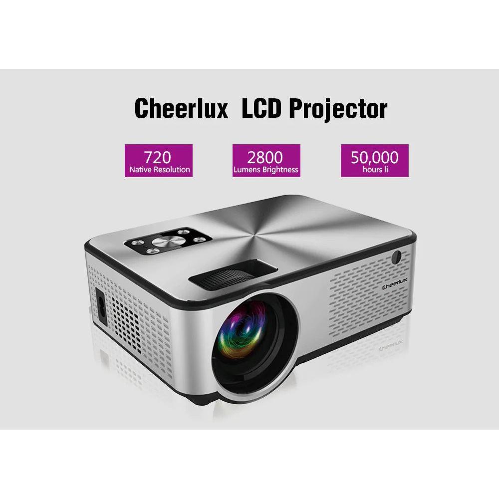 Máy chiếu Android 6.0 projector Cheerlux C9 kết nối WIFI, Bluetooth, kết nối không dây với điện thoại, điều chỉnh vuông hình keystone 4 chiều, xem nét 100 inch. Hàng chính hãng.
