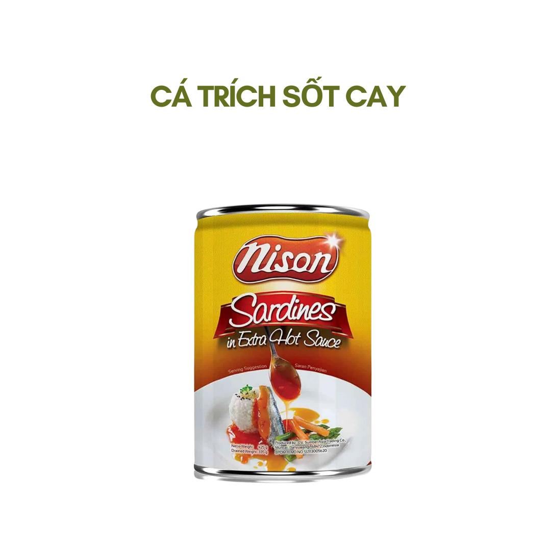 CÁ TRÍCH SỐT CÀ CHUA HIỆU NISON - NISON SARDINES IN TOMATO SAUCE 125g