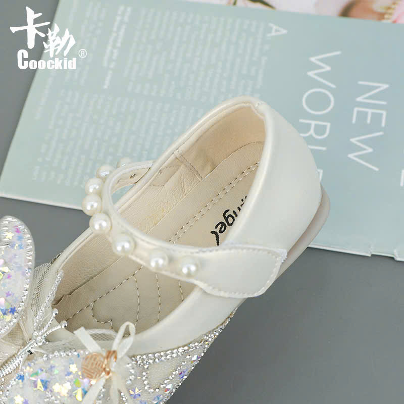 Giày công chúa đính đá lấp lánh cho bé gái dự tiệc sang trọng size 21-35 hàng Quảng Châu cao cấp