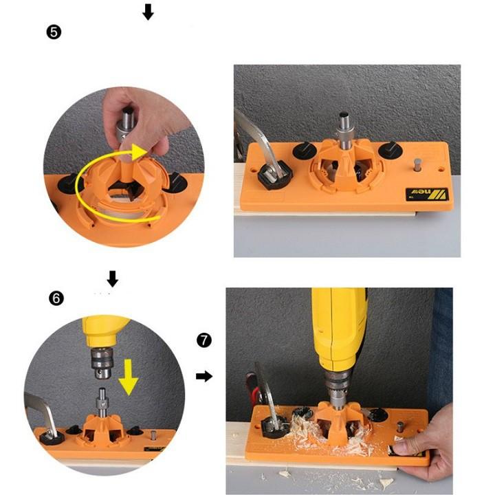 Bộ Cữ Khoan Bản Lề Bật Cao Cấp