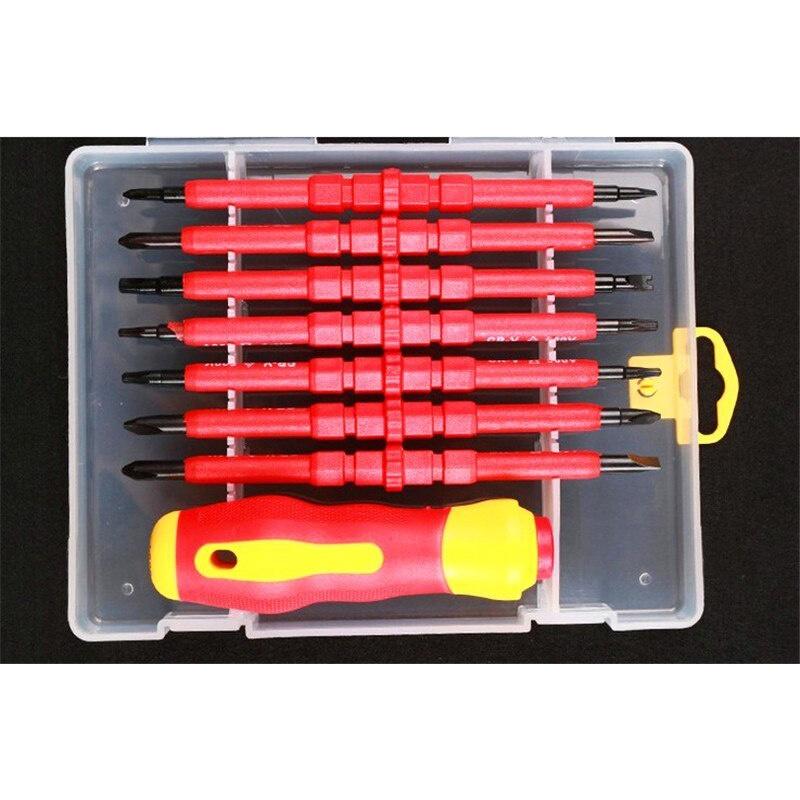 High Quality 8PCS VDE Electricians Screwdriver Set Tool Electrical Fully Insulated High Voltage Multi Screw Head Type