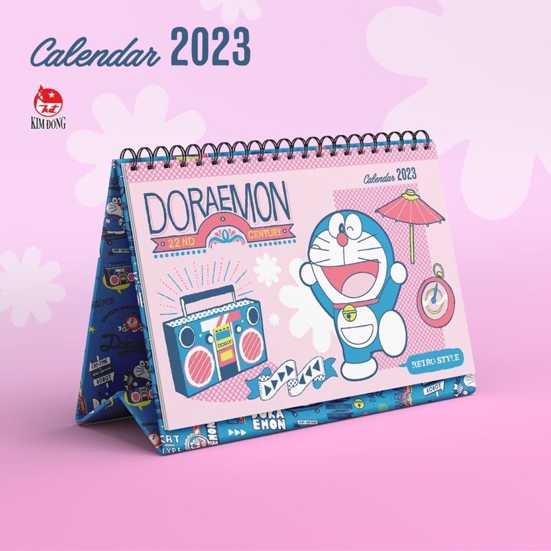 Lịch bàn Doraemon 2024 - Tặng kèm Bảng Sticker chính hãng Kim Đồng