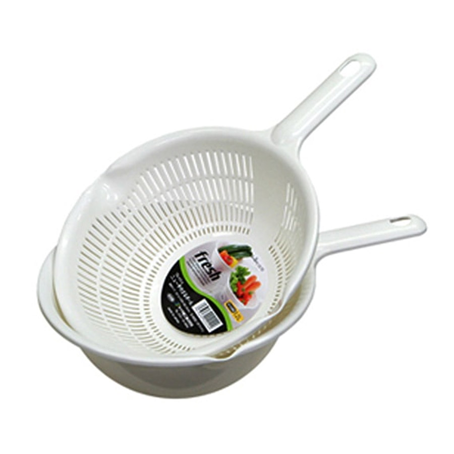 3 bộ rổ kèm chậu hứng 1.2 lít có tay cầm - Hàng nội địa Nhật