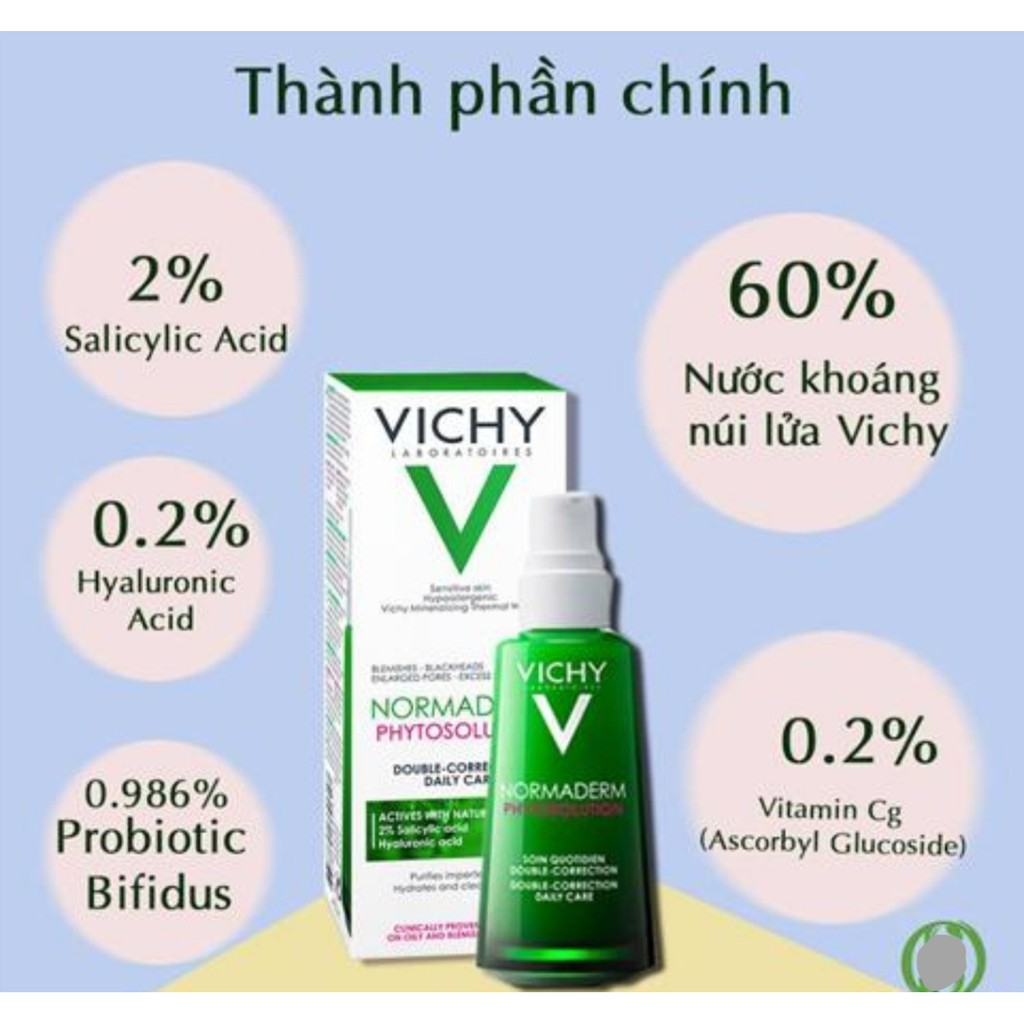 Kem Dưỡng Dạng Gel Sữa Dành Cho Da Mụn Với Tác Động Kép Vichy Normaderm Phytosolution 50ml