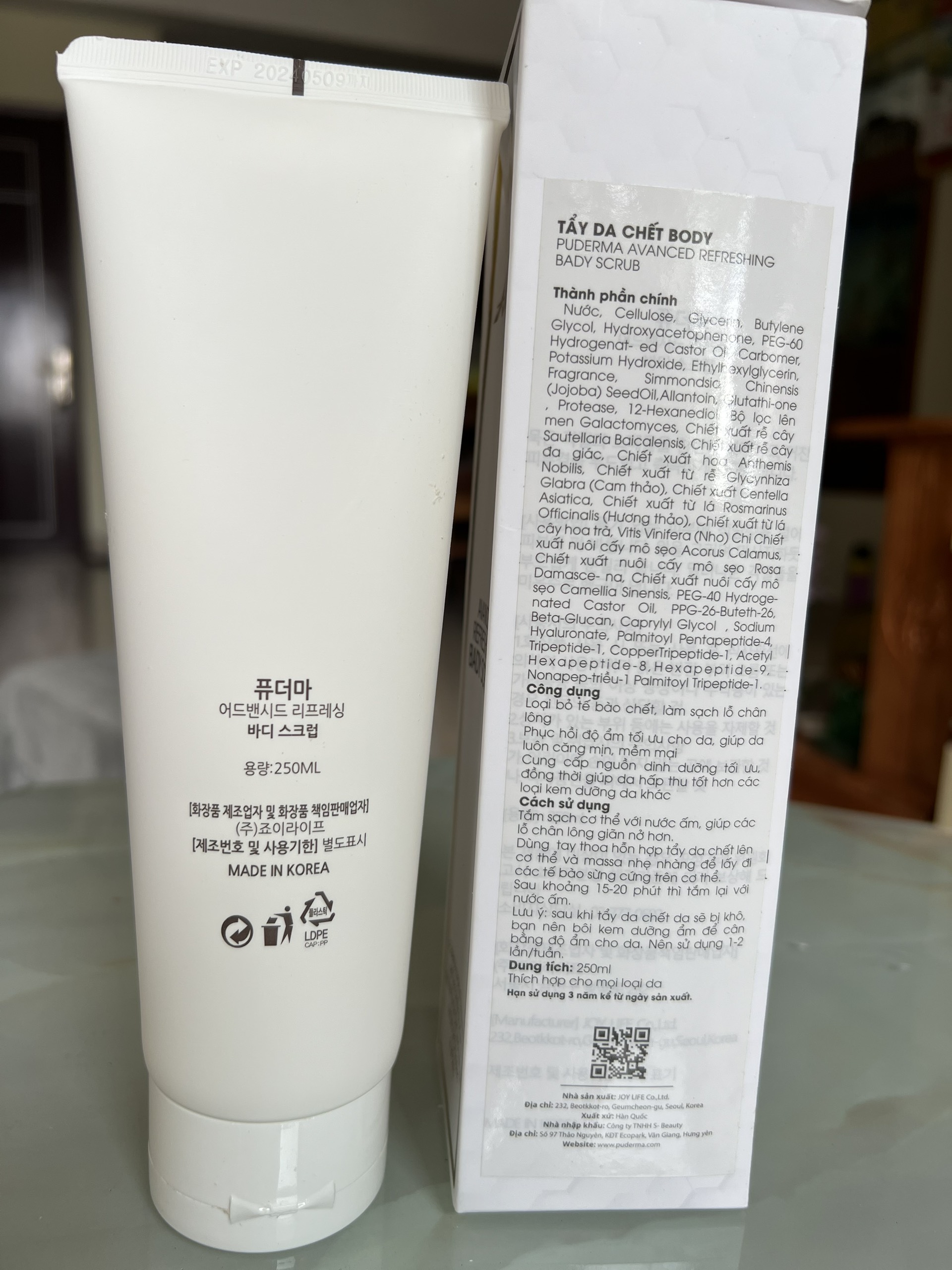 Tẩy Da Chết Toàn Thân Puderma Advanced Refreshing Bady Scrub: cấp ẩm, làm sạch sâu, mịn da,ngăn ngừa mụn