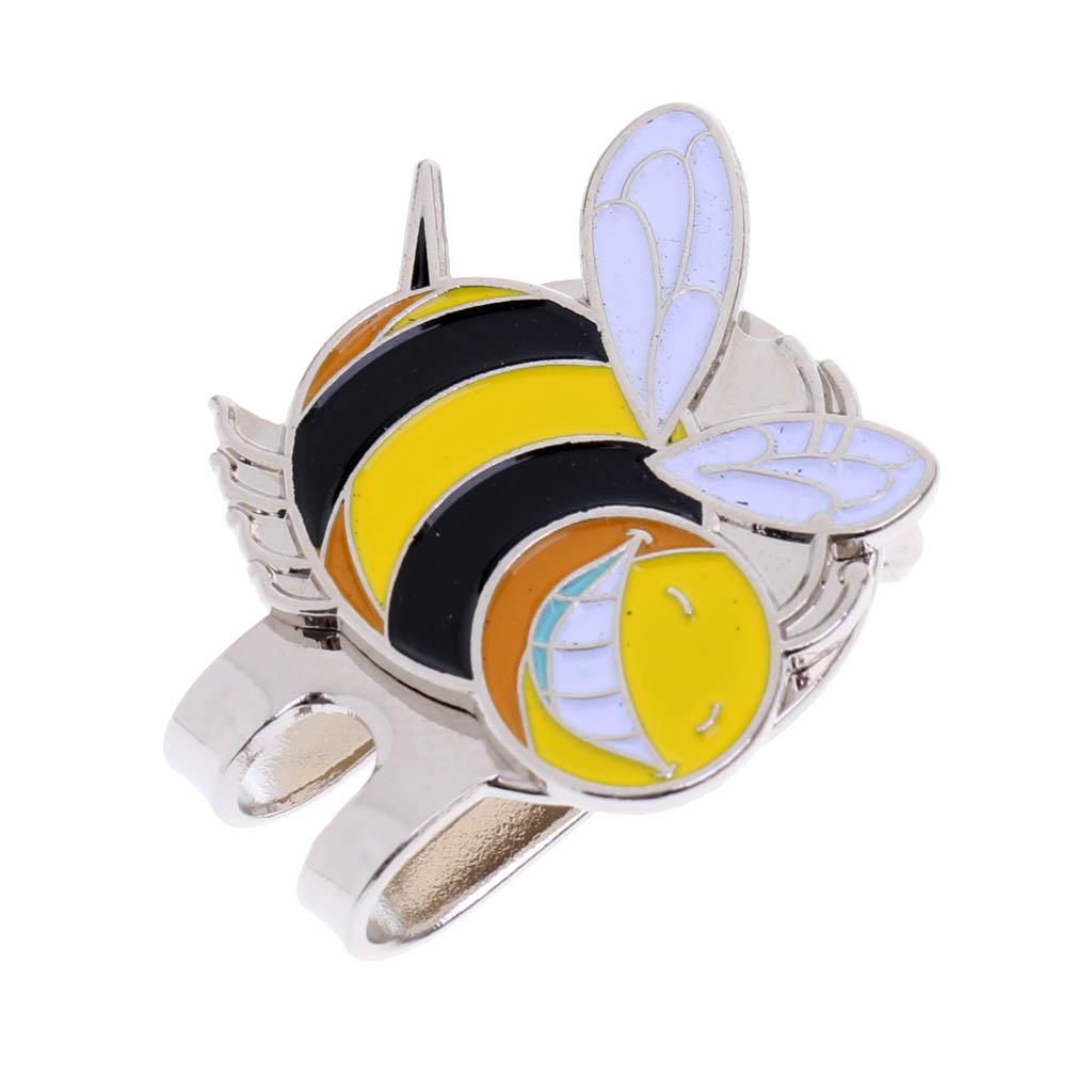 2xPortable Alloy Golf Ball Marker with Magnetic Golf Hat Clip Little Bee