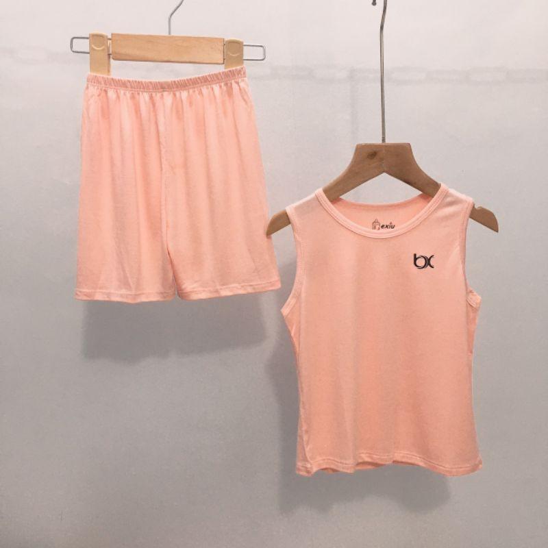 Bộ ba lỗ Bé Xíu Bexiu màu trơn chất thun lạnh mềm mịn mát cho bé trai và bé gái từ 5-19kg HÀNG CAO CẤP