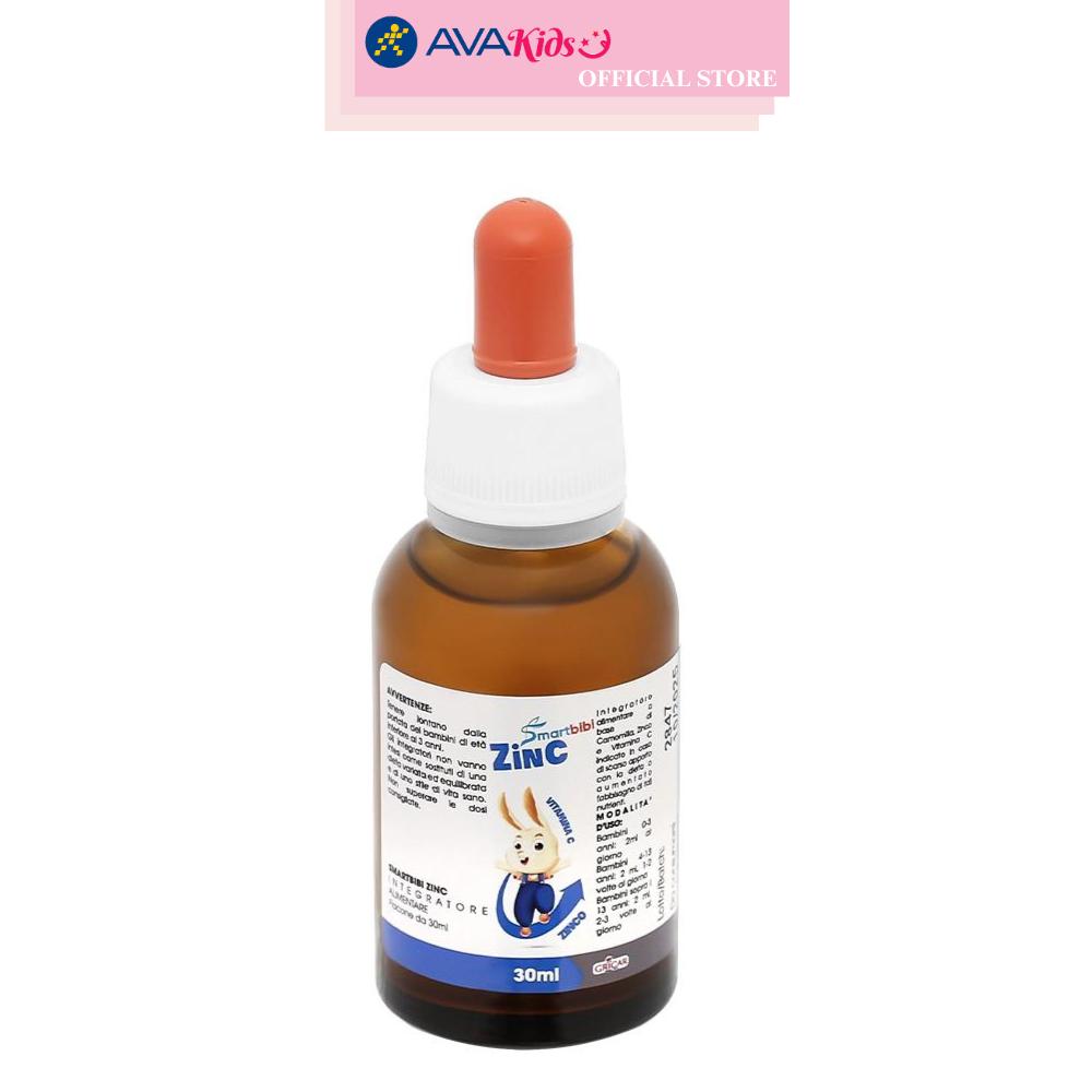 Siro Smartbibi ZinC bổ sung kẽm, vitamin C giúp tăng sức đề kháng 30 ml (từ 0 tháng)