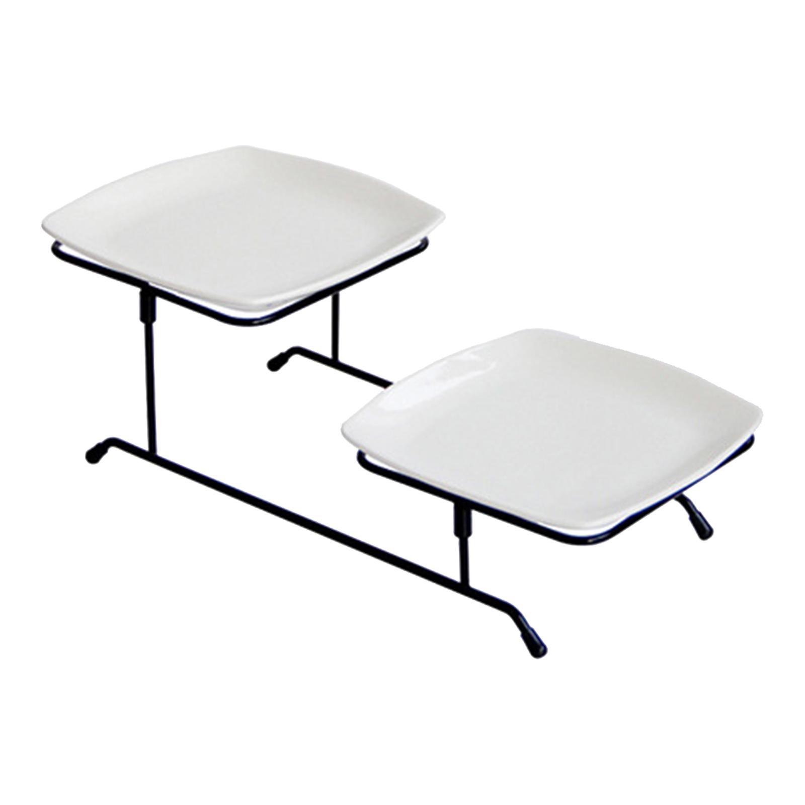 2 Tier Serving Stand Snack Display Tray Fruit Tray for Home Decor White
