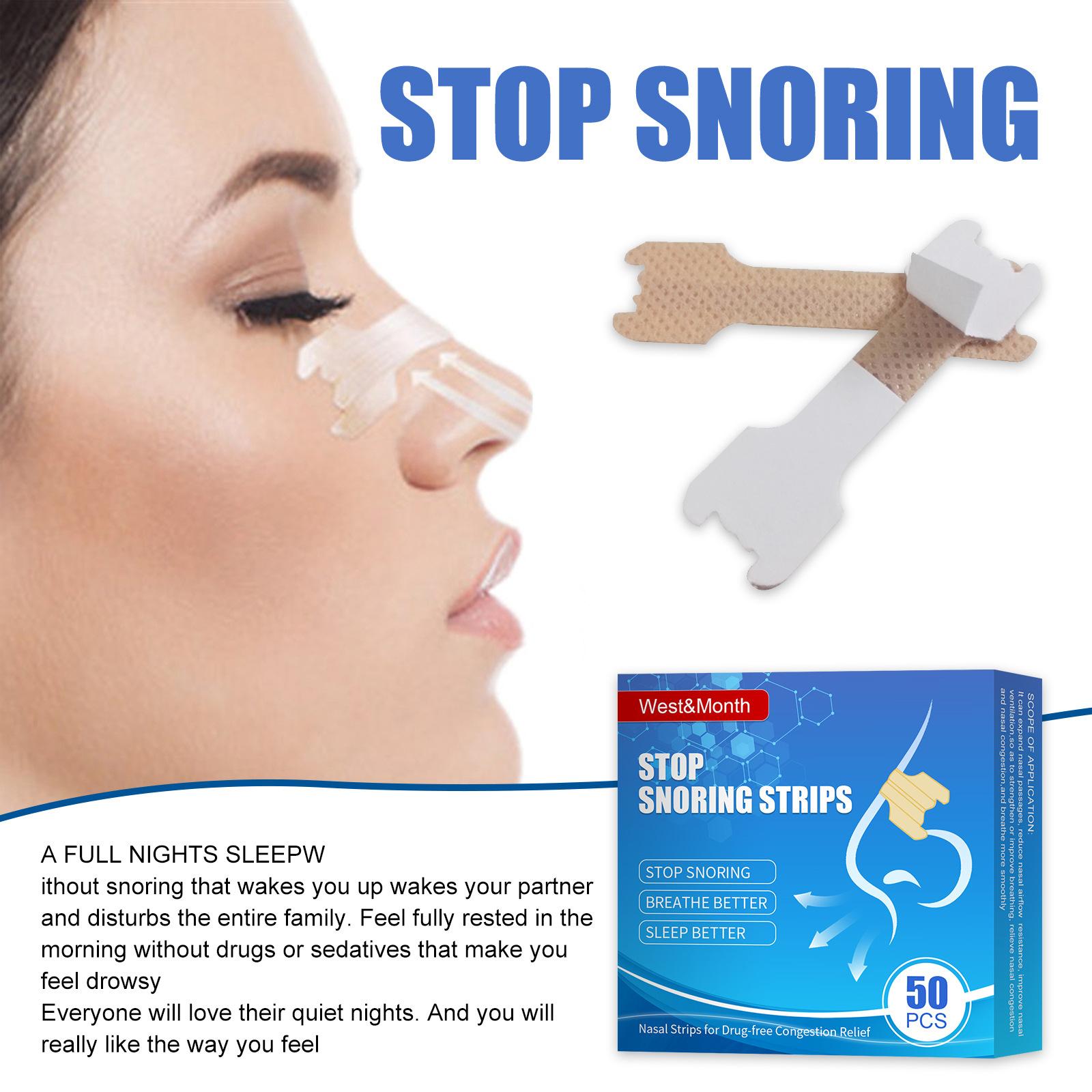 West&Month 50PCS Nose Nasal Strips to Reduce Snoring Anti-snoring and Relieve Nose Congestion