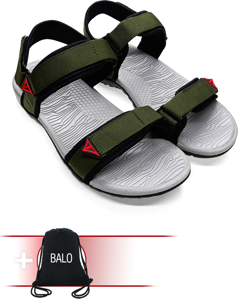 Giày Sandal Việt Thủy Quai Ngang VT01 - Xanh Rêu - Tặng Kèm Balo Túi Rút