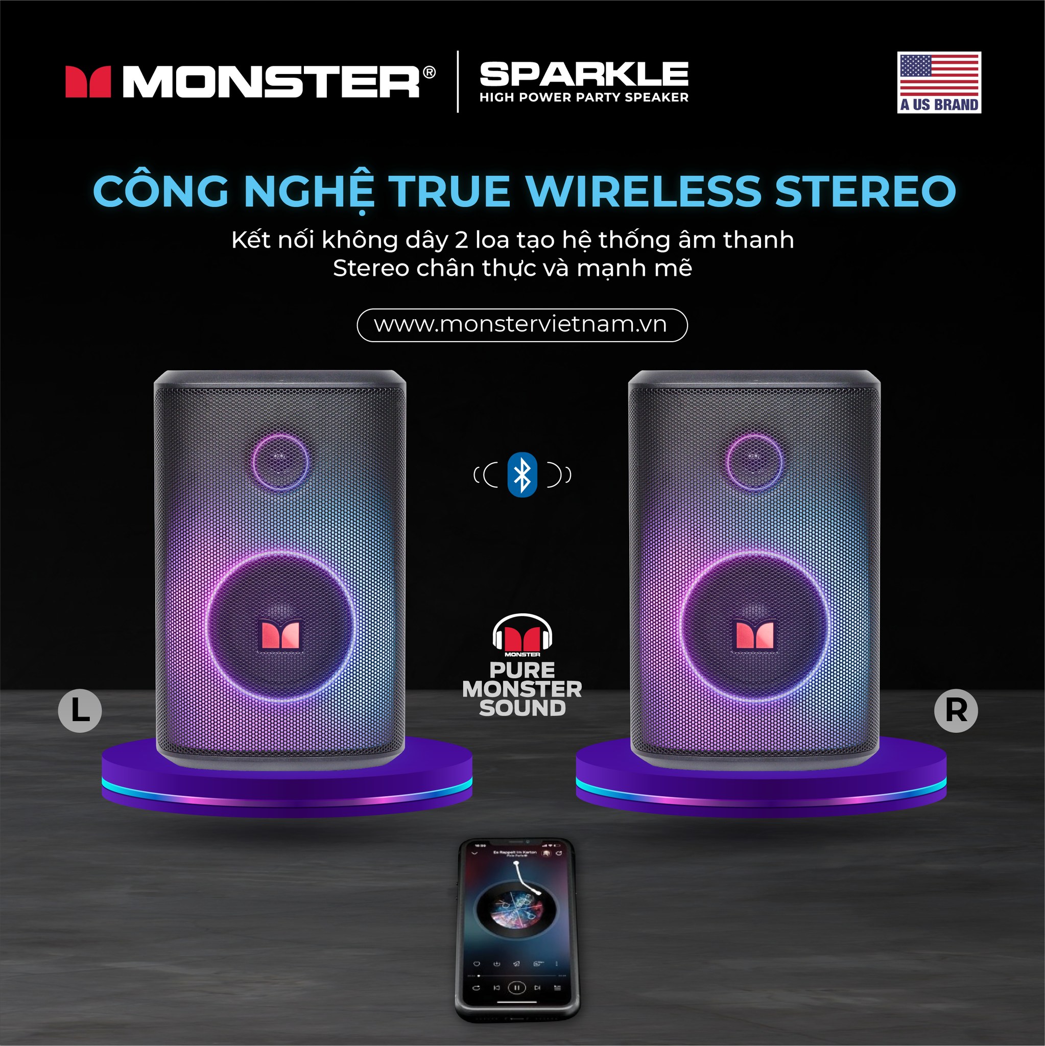 Loa Bluetooth Monster Sparkle (Thời lượng pin 12 giờ) - Hàng chính hãng