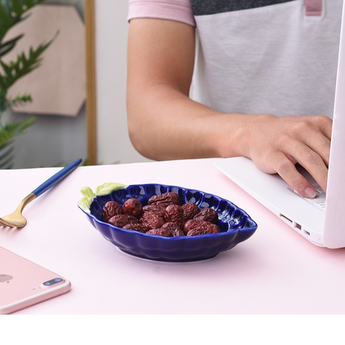 Đĩa sứ ăn dặm hình hoa quả 16cm