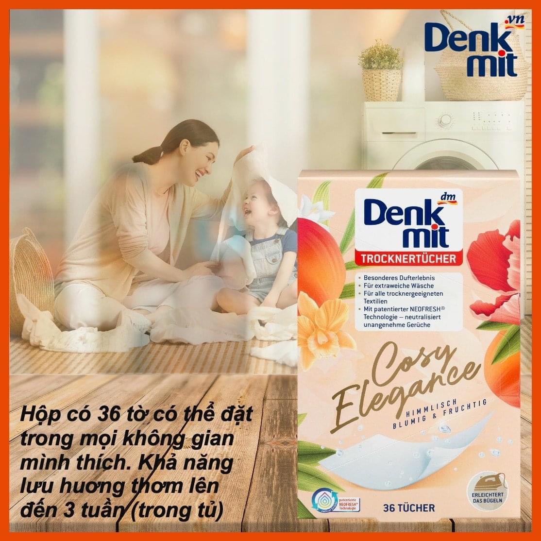 Giấy thơm quần áo Denkmit - dùng cho máy sấy, tủ quần áo, giày