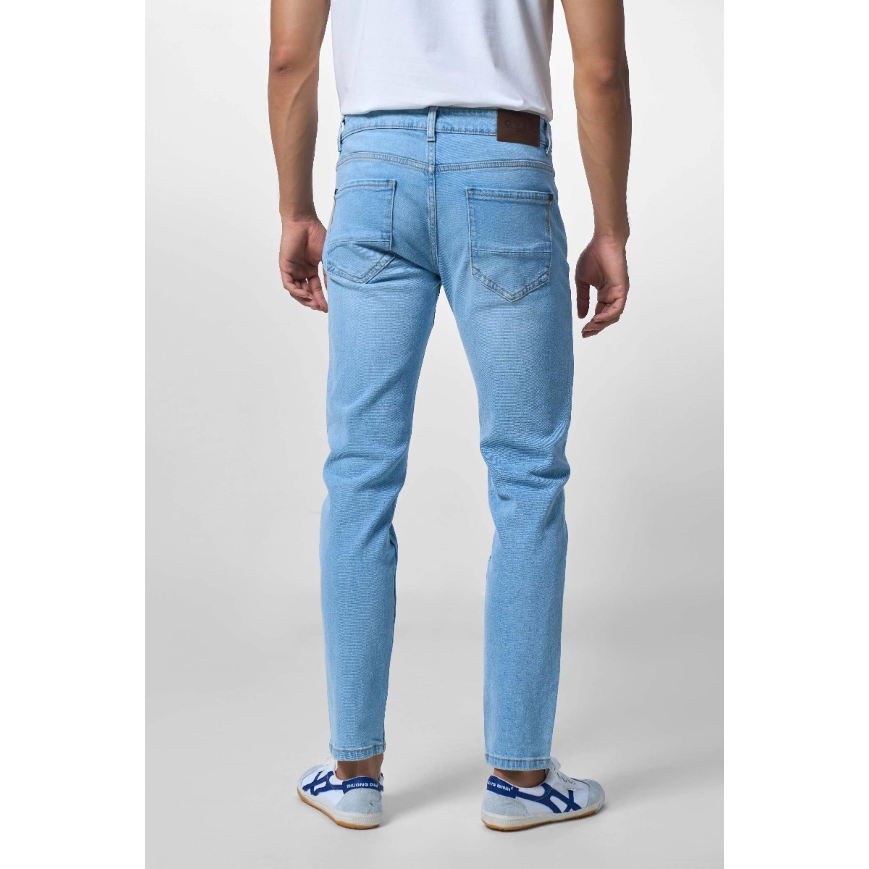 Quần Jeans OWEN nam dáng Slimfit co dãn không phai màu mã QJS230149