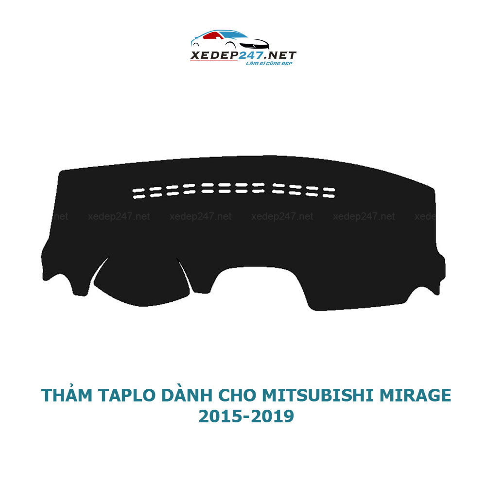 Thảm Taplo dành cho xe Mitsubishi Mirage 2015 đến 2019 chất liệu Nhung, da Carbon, da vân gỗ