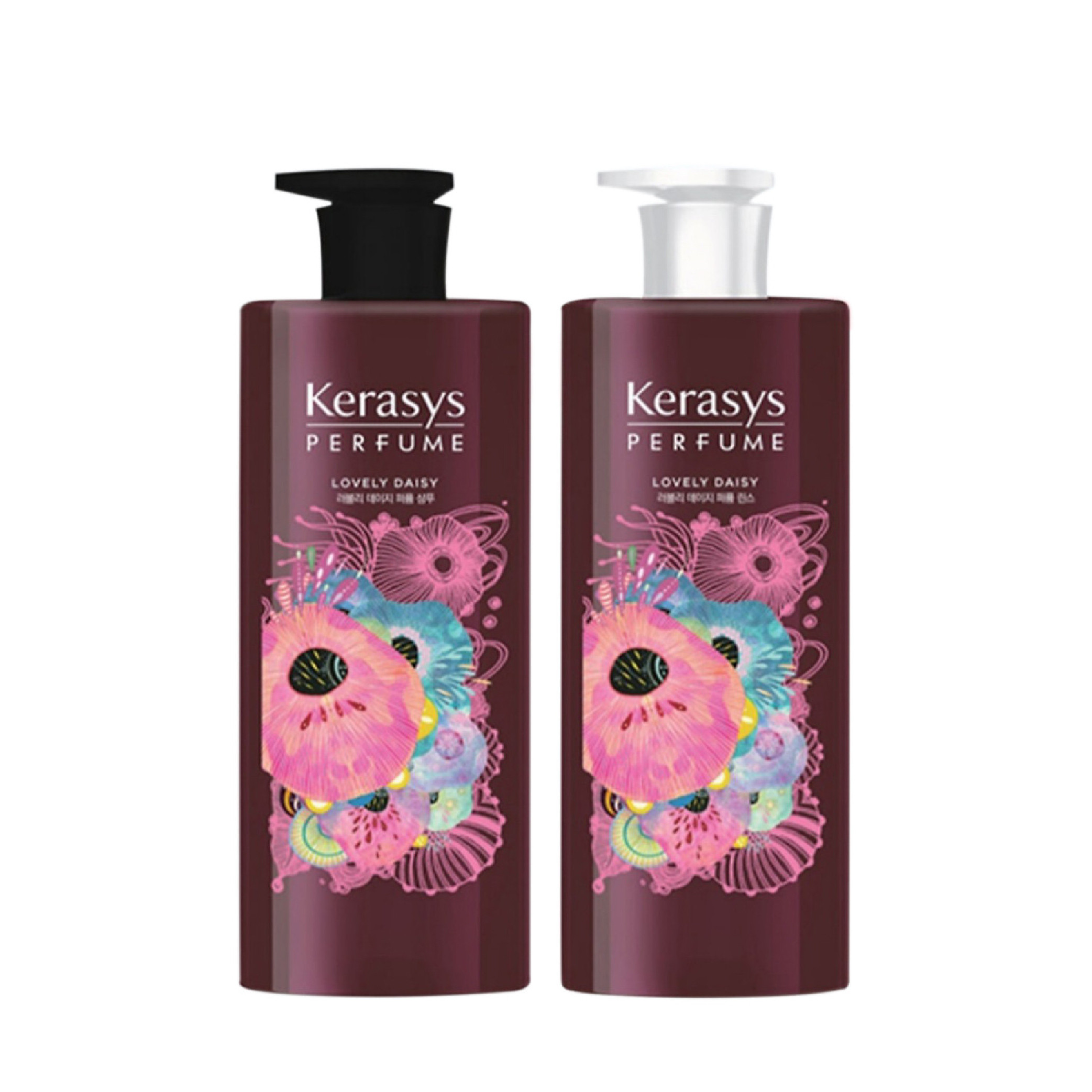 Cặp Dầu Gội Xả Nước Hoa Kerasys Lovely Daisy Cao Cấp Hàn Quốc Hương Hoa Cúc Thơm Mát 600ml*2