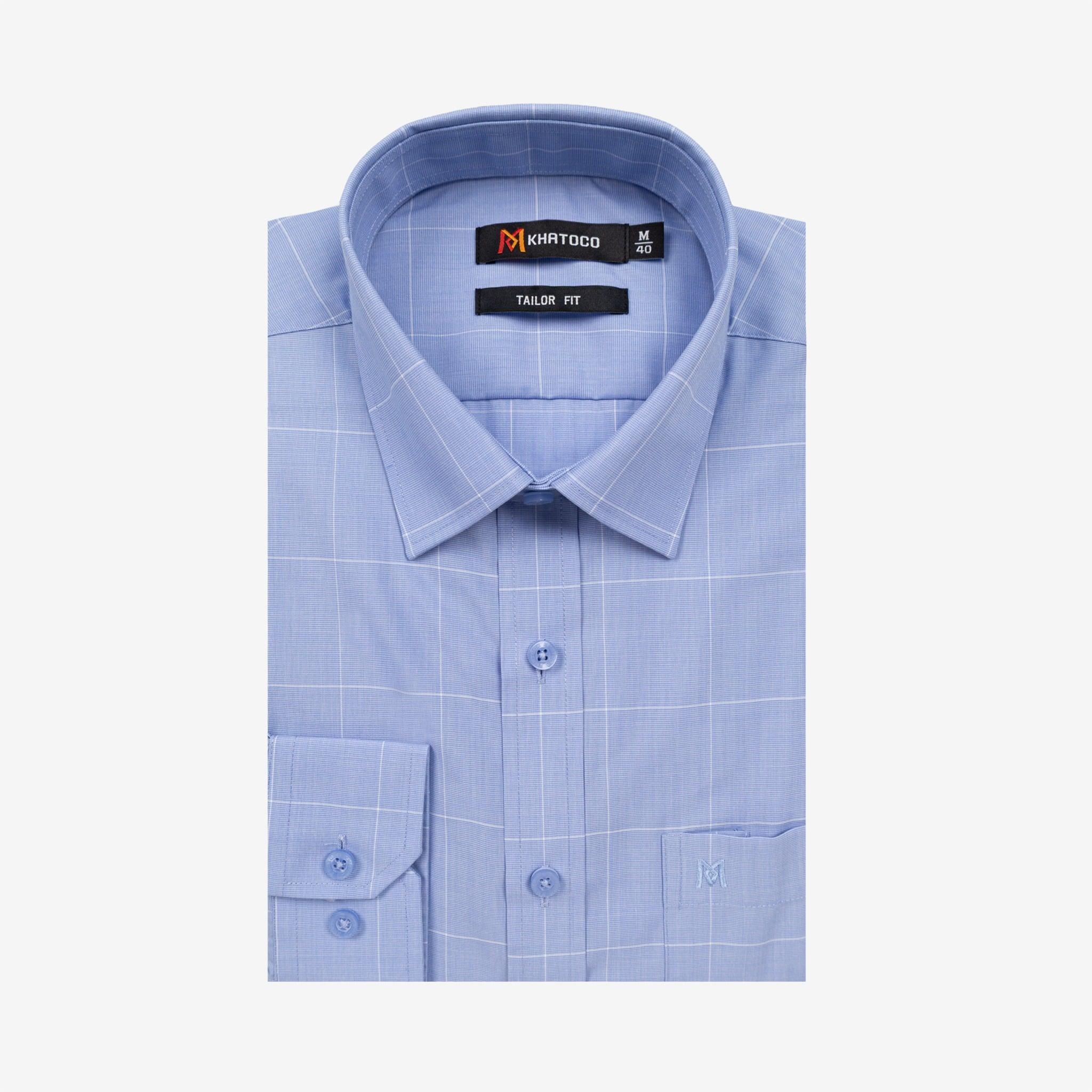 Áo sơ mi nam KHATOCO Tailor Fit dài tay A1MD538T1-CNCR790-2707-D