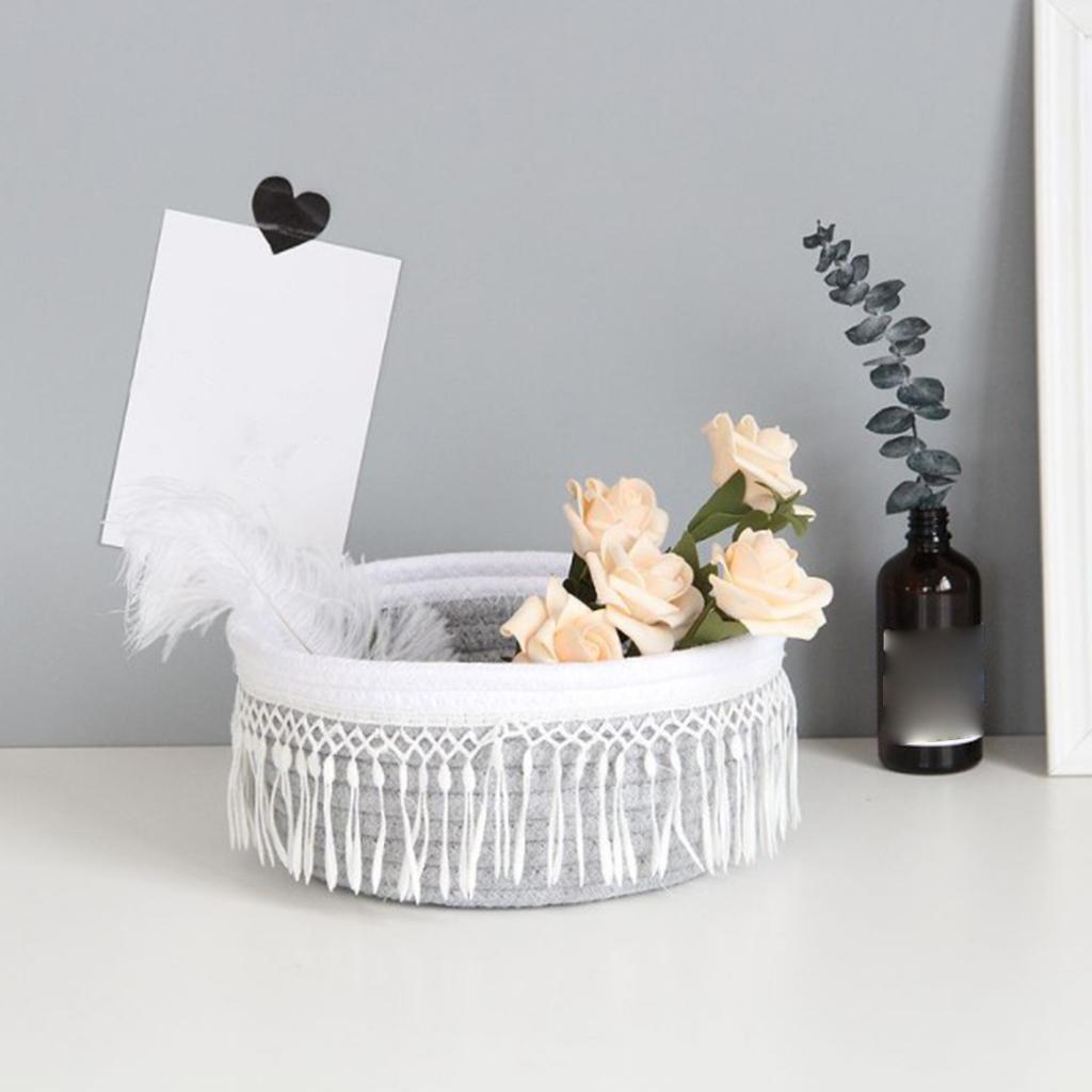 Multifunctional Cotton Woven Basket Washable for Sundries Home Bath