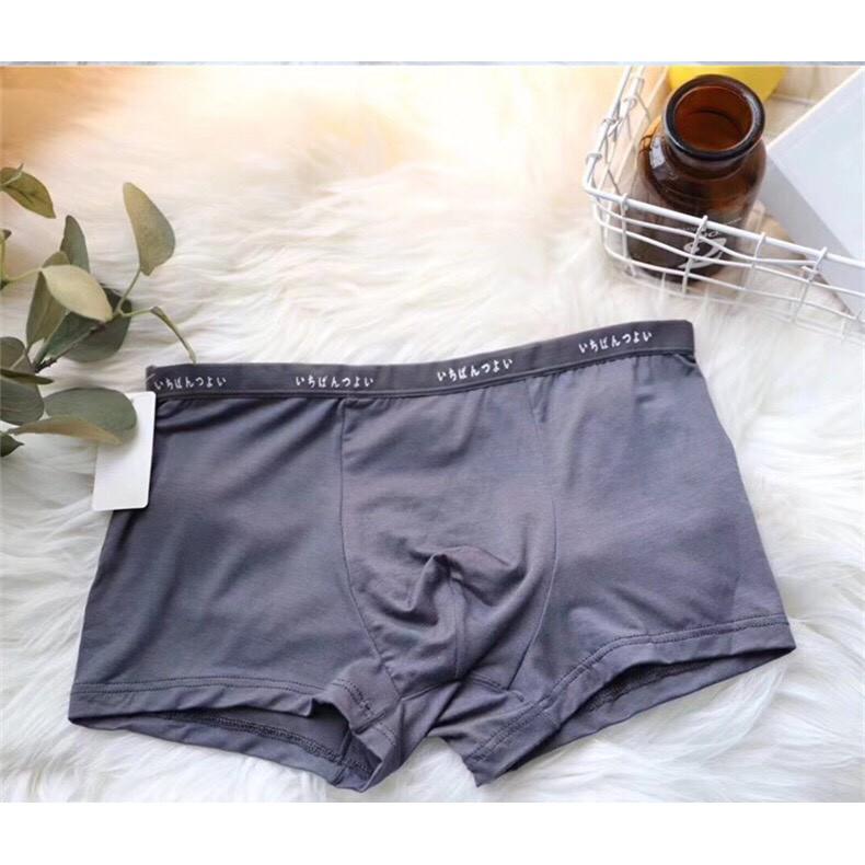 Quần Lót Boxer Coton Xuất Nhật - Quần Xì Đùi Nam Cotton Thun Dệt Cao Cấp QN01