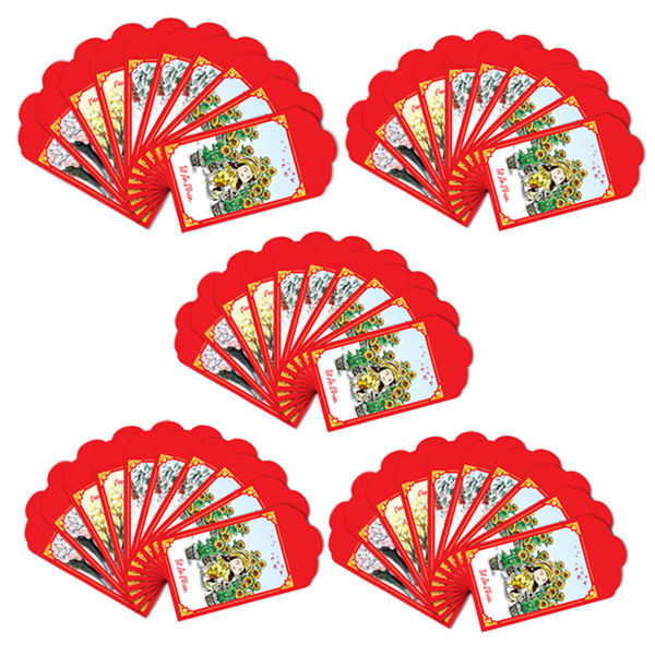 Combo 50 cái bao lì xì nhỏ + tặng 20 thẻ treo cành mai/đào -BLX02
