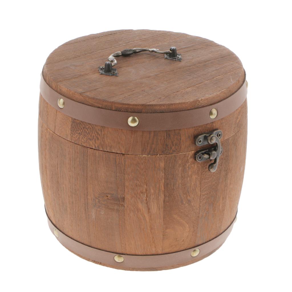 Vintage Big Wooden Tea Caddy Airtight Sealed Canister Food Storage Jar_S